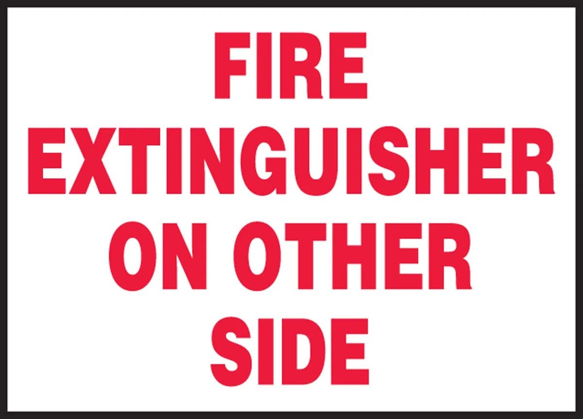 AccuformNMC LFXG4 Safety Label, Fire Extinguisher On Other Side, Adhesive Vinyl, 5/Pk