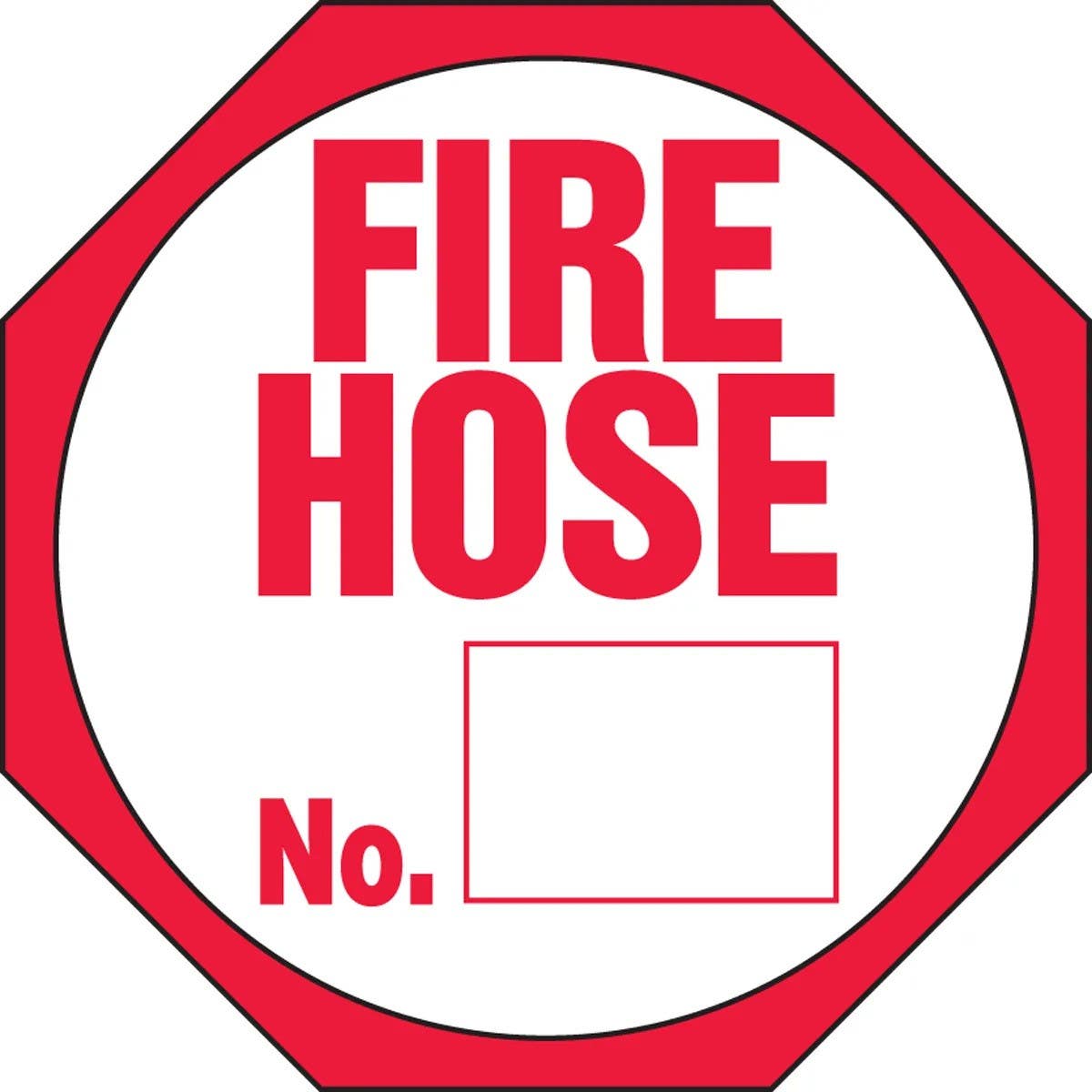 AccuformNMC LFXG474VSP Fire Safety Label, Fire Hose No., Adhesive Vinyl, 6" x 6", 5/Pk
