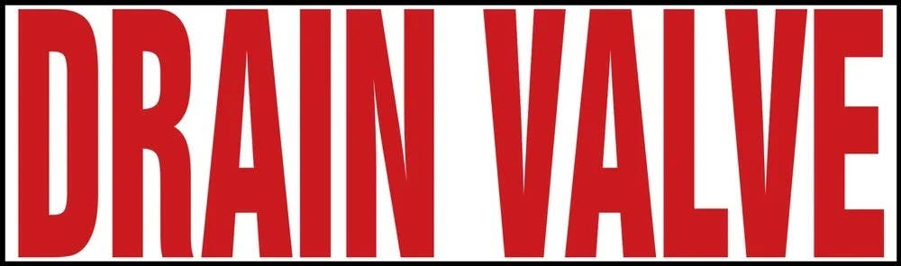 AccuformNMC LFXG508 Fire Safety Label, Drain Valve, Adhesive Dura Vinyl, 3" H x 7" W