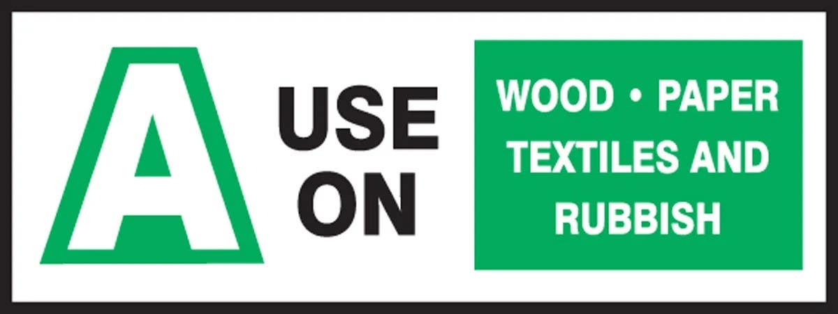 AccuformNMC LFXG517 Fire Safety Label, Use On, Wood, Paper, Textiles & Rubbish, Adhesive Dura-Vinyl, 2" H x 5" W