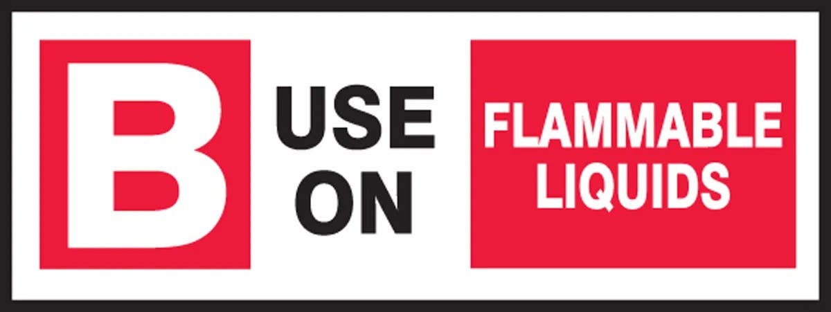 AccuformNMC LFXG519 Fire Safety Label, Use On, Flammable Liquids, Adhesive Dura-Vinyl, 2" H x 5" W