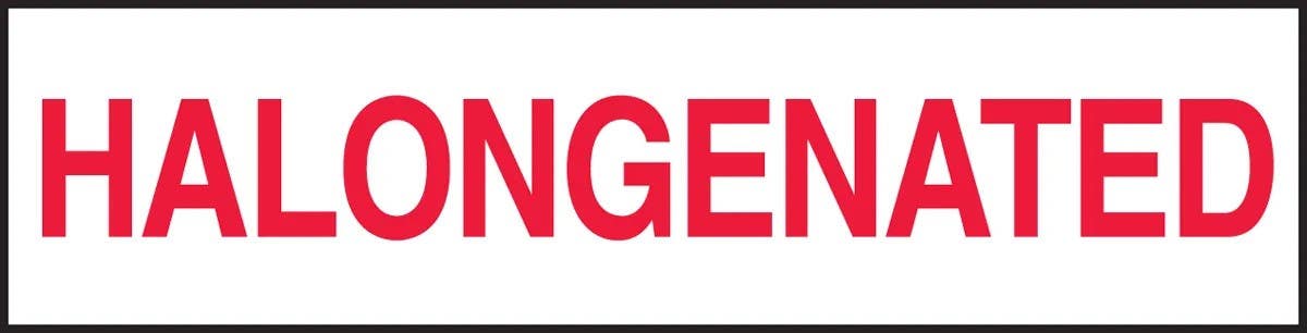 AccuformNMC LFXG545 Fire Safety Label, Halongenated, Adhesive Dura-Vinyl, 2" H x 8" W