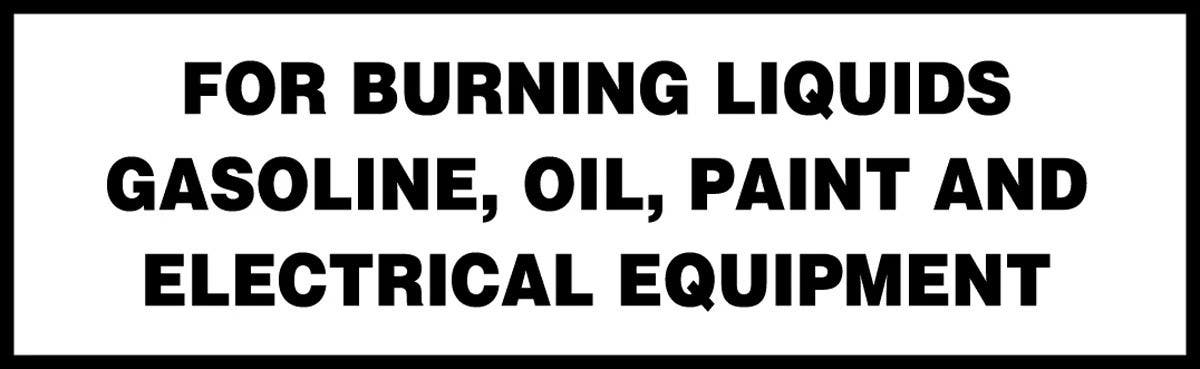 AccuformNMC LFXG560VSP Fire Safety Label, For Burning Liquids Gasoline, Oil, Paint…, Adhesive Vinyl, 3" H x 10" W, 5/Pk