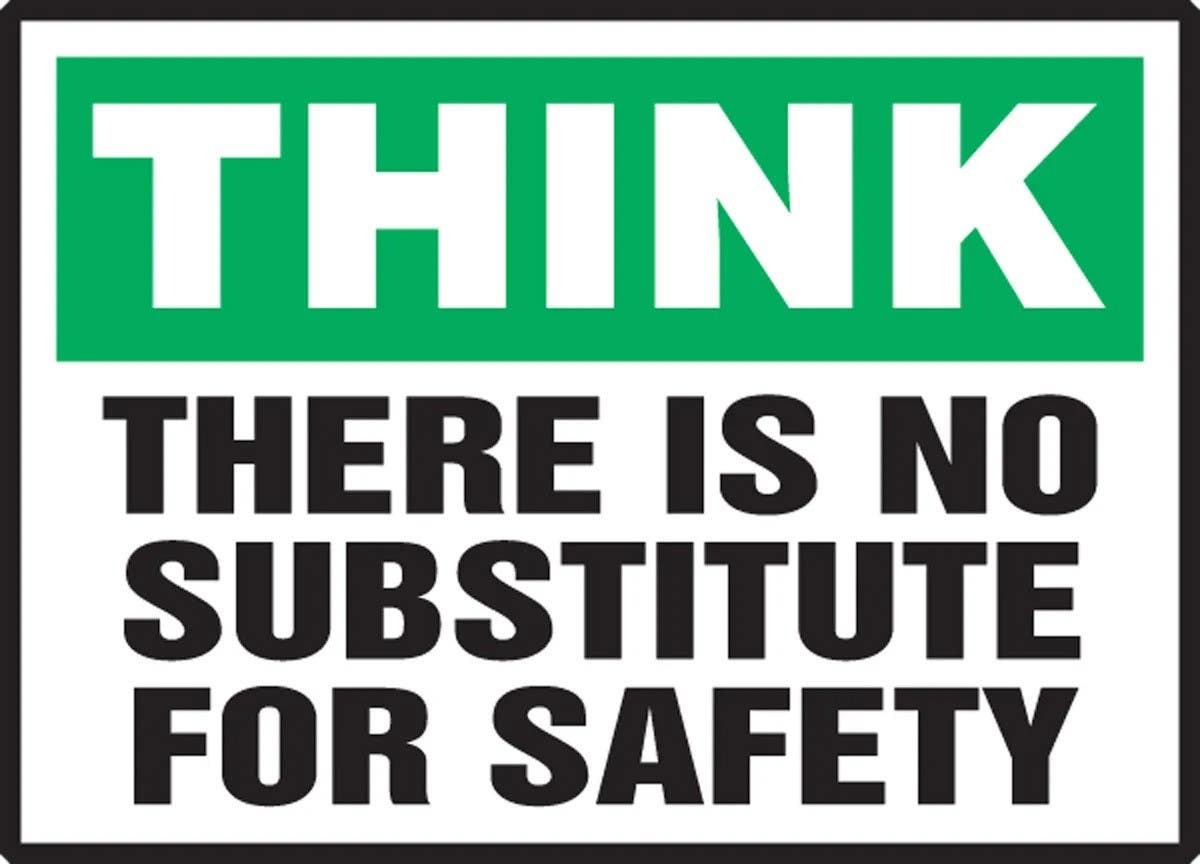AccuformNMC LGNF952VSP Safety Incentive Label, Think, There Is No Substitute For Safety, Adhesive Vinyl, 3-1/2" H x 5" W, 5/Pk