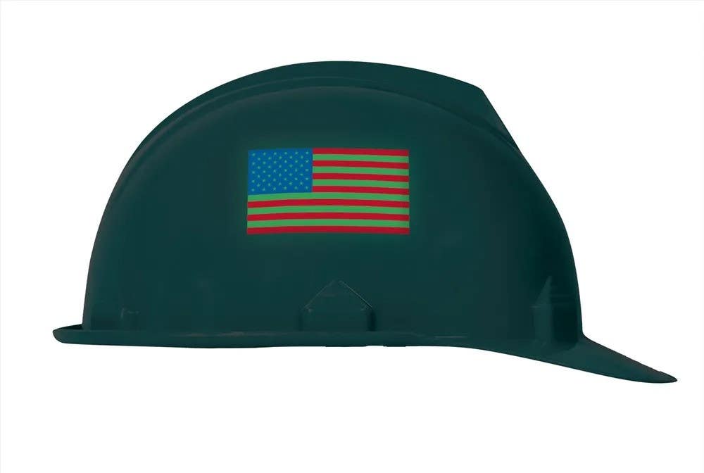 AccuformNMC LHR750 Lumi-Glow Flex Hard Hat Stickers, United States, 1-9/16" H x 3" W, 5/Pk