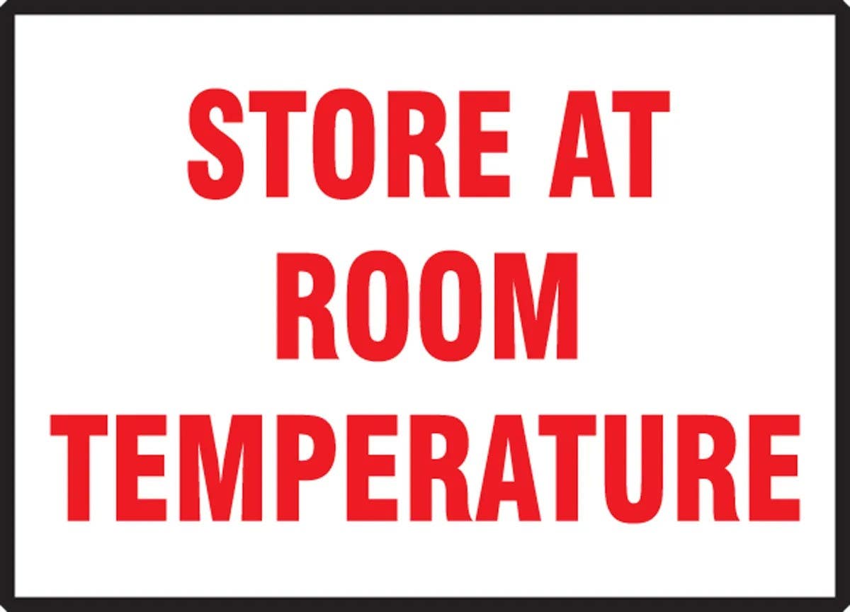 AccuformNMC LHSK512VSP Safety Label, Store At Room Temperature, Adhesive Vinyl, 3-1/2" H x 5" W, 5/Pk