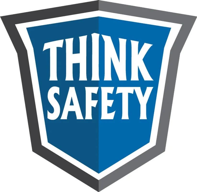AccuformNMC LHTL098 Hard Hat Stickers, Think Safety, Adhesive Vinyl, 10/Pk
