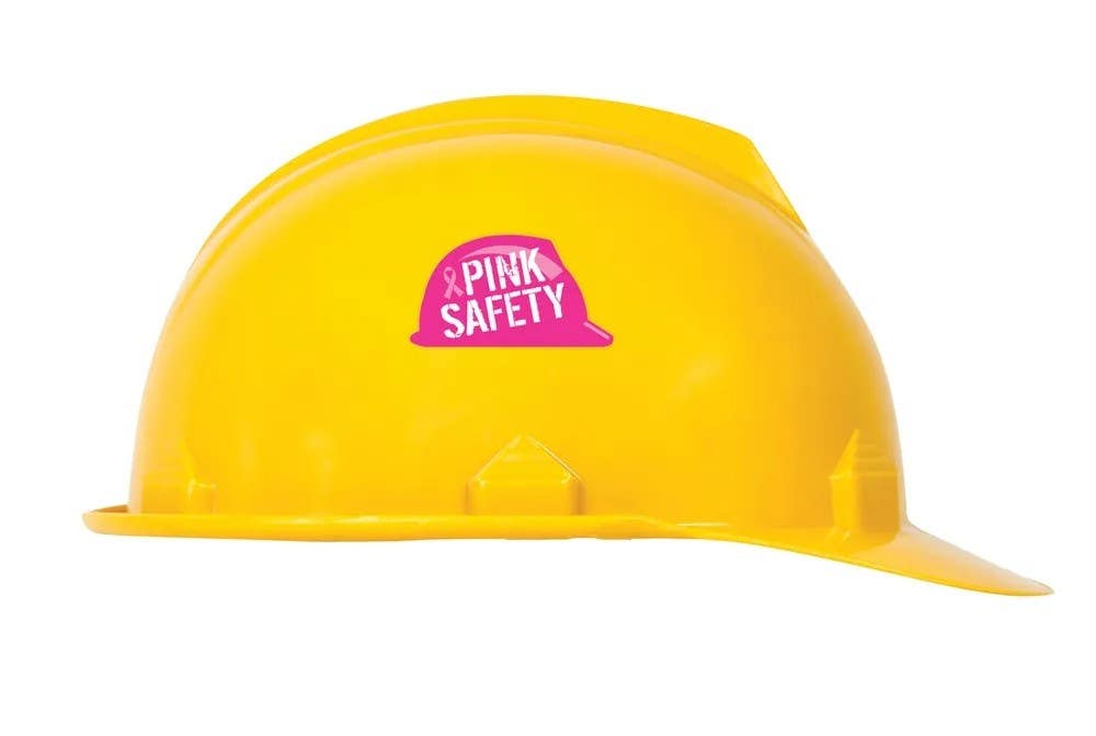 AccuformNMC LHTL099 Hard Hat Stickers, Pink Safety, Adhesive Vinyl, 1-1/4" H x 2-1/4" W, 10/Pk