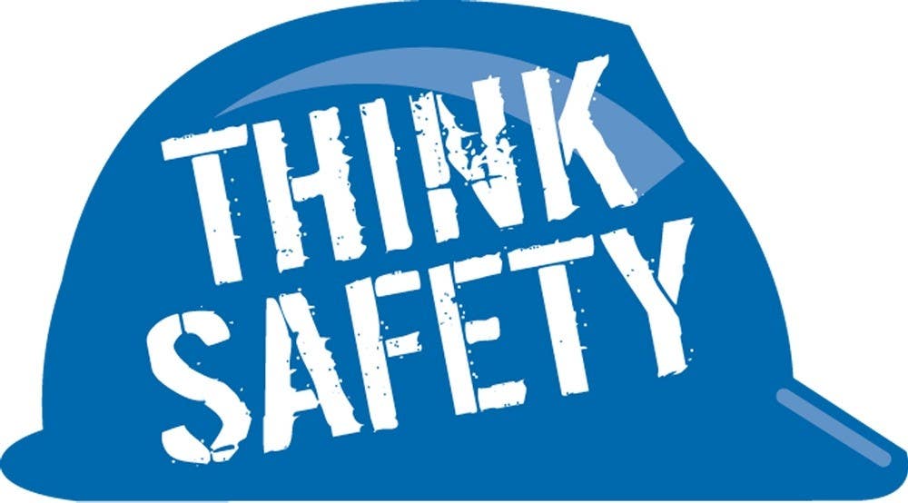 AccuformNMC LHTL100 Hard Hat Stickers, Think Safety, Adhesive Vinyl, 1-1/4" H x 2-1/4" W, 10/Pk