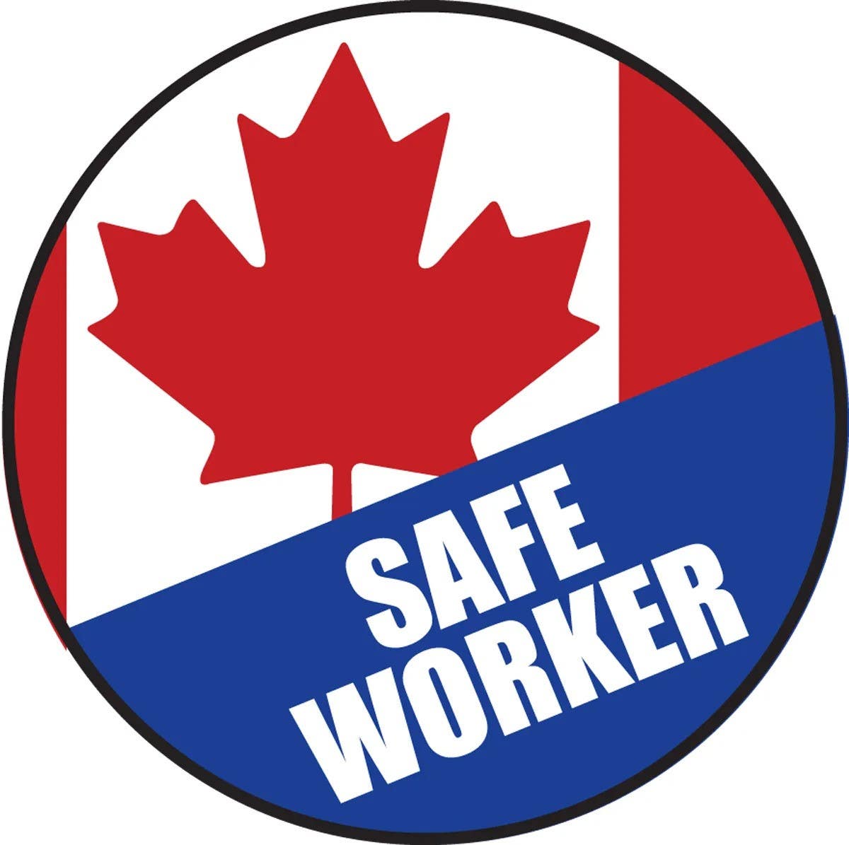 AccuformNMC LHTL156 Hard Hat Stickers, Safe Canadian Worker, Adhesive Vinyl, 2-1/4", 10/Pk