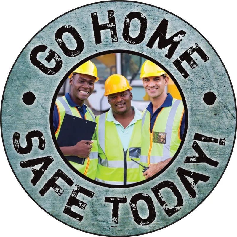 AccuformNMC LHTL168 Hard Hat Stickers, Go Home Safe Today (Workers), Adhesive Vinyl, 2-1/4", 10/Pk