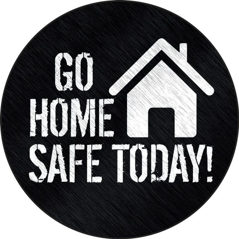 AccuformNMC LHTL174 Hard Hat Stickers, Go Home Safe Today, Adhesive Vinyl, 2-1/4", 10/Pk