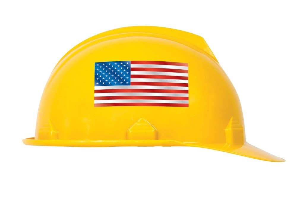 AccuformNMC LHTL67 Hard Hat Stickers, American Flag, Reflective Vinyl, 5/Pk