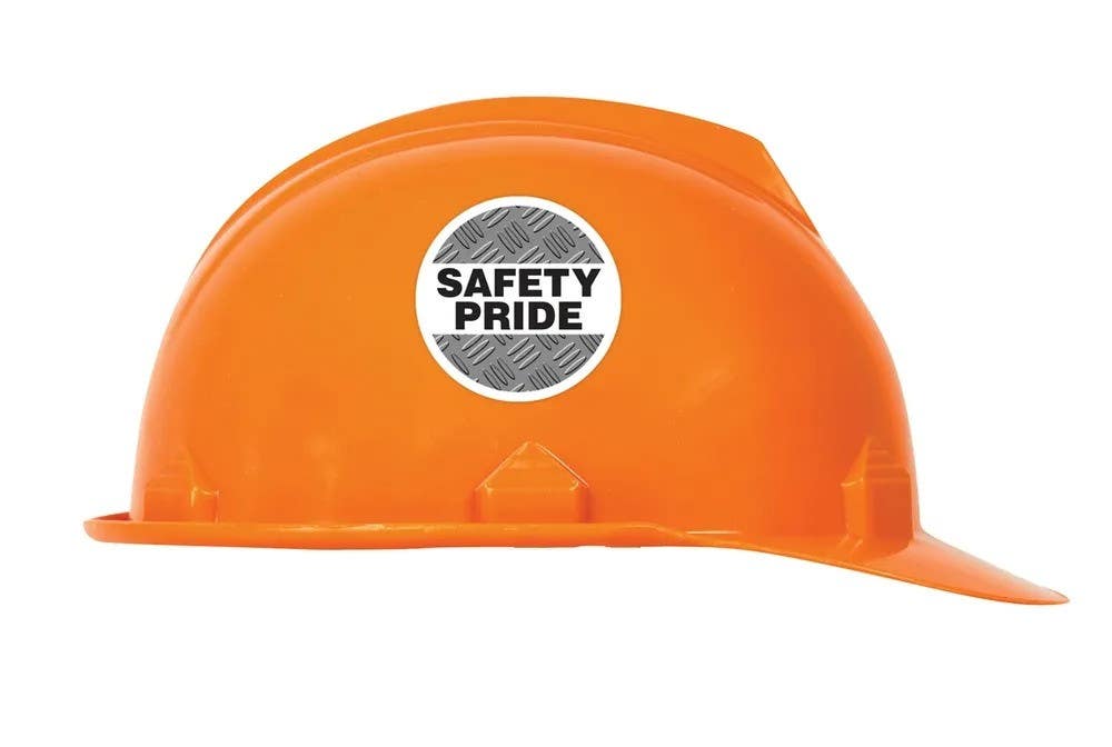 AccuformNMC LHTL210 Hard Hat Stickers, Safety Pride, Adhesive Vinyl, 2-1/4", 10/Pk