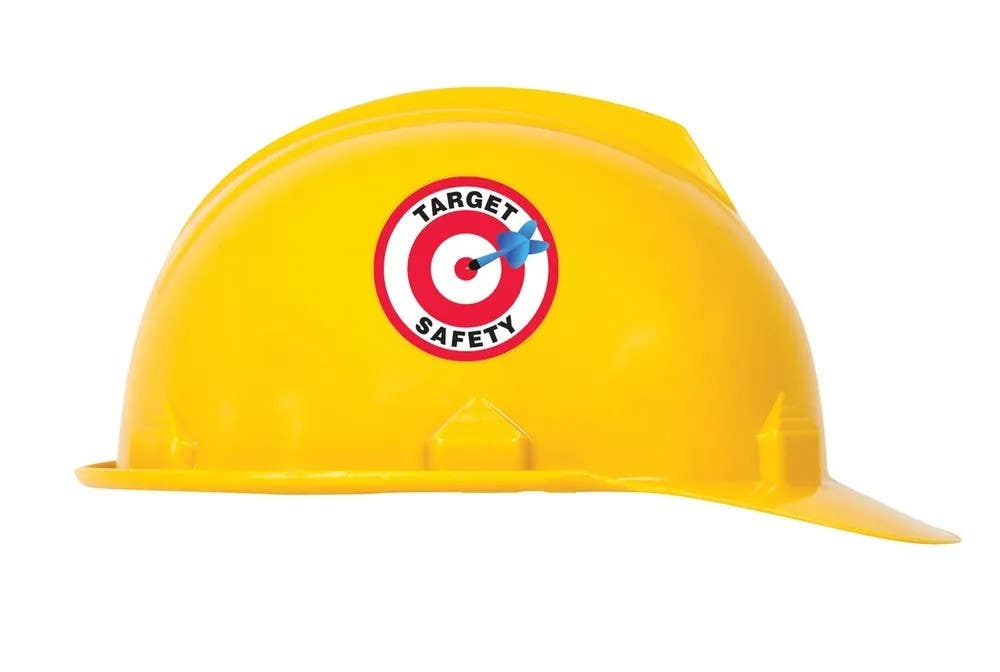 AccuformNMC LHTL220 Hard Hat Stickers, Target Safety, Adhesive Vinyl, 2-1/4", 10/Pk