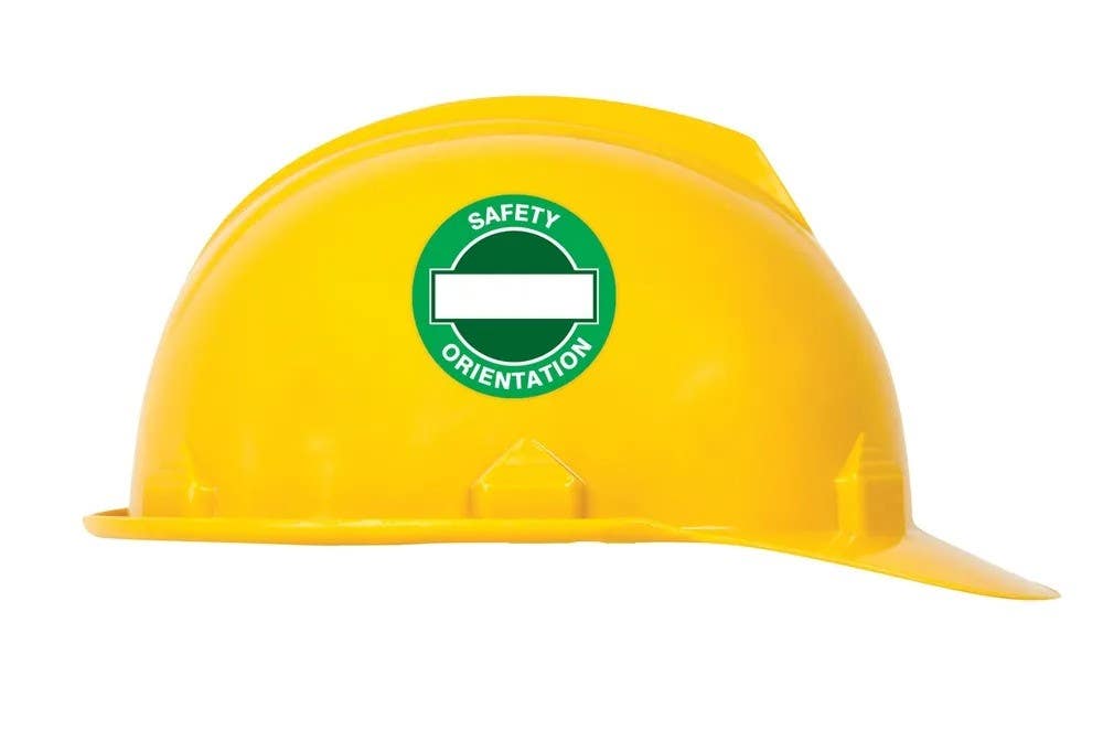 AccuformNMC LHTL303 Hard Hat Sticker, Safety Orientation Blank, Adhesive Vinyl, 2-1/4", 10/Pk