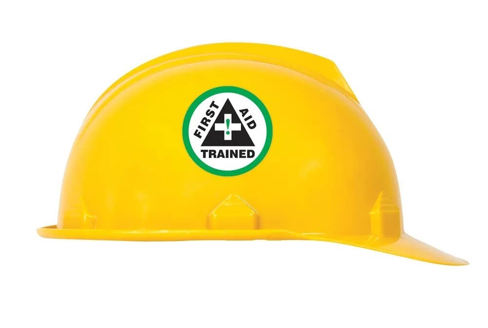 AccuformNMC LHTL315 Hard Hat Stickers, First Aid Trained, 2-1/4", 10/Pk