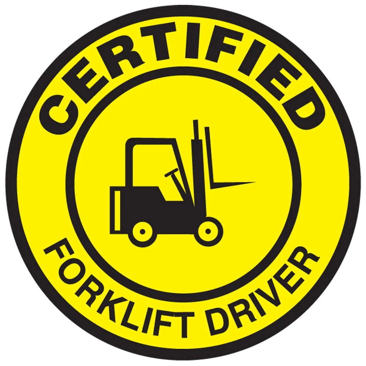 AccuformNMC LHTL334 Hard Hat Stickers, Certified Forklift Driver, Adhesive Vinyl, 2-1/4", 10/Pk
