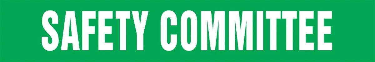 AccuformNMC LHTL360 Hard Hat Stickers, Safety Committee, Adhesive Vinyl, 1" H x 6" W, 10/Pk