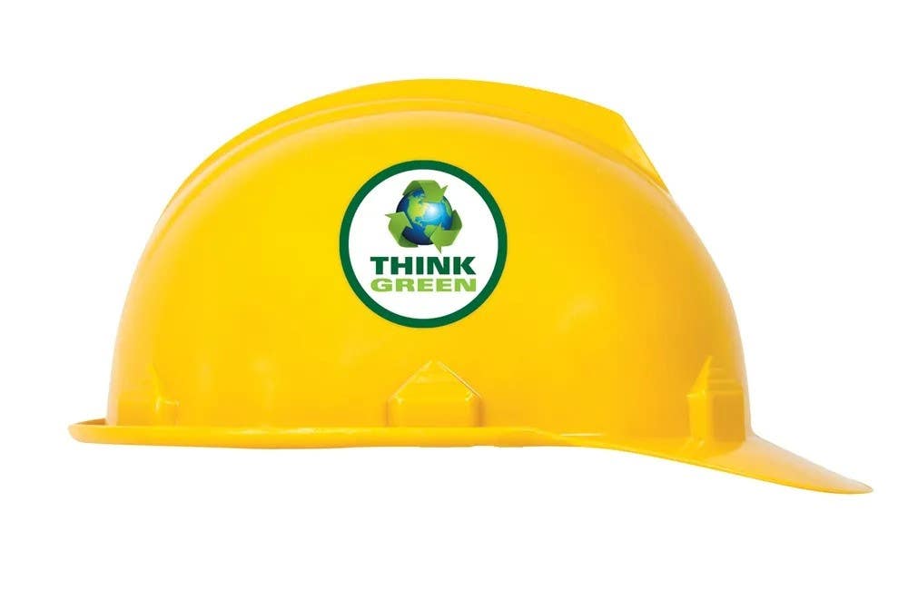 AccuformNMC LHTL408 Hard Hat Stickers, Think Green, 2-1/4", 10/Pk