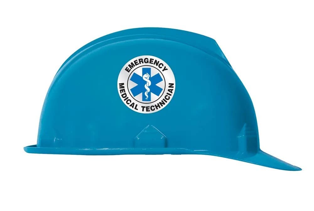 AccuformNMC LHTL608 Emergency Response Reflective Helmet Sticker, EMT, Reflective Sheet, 2-1/4"