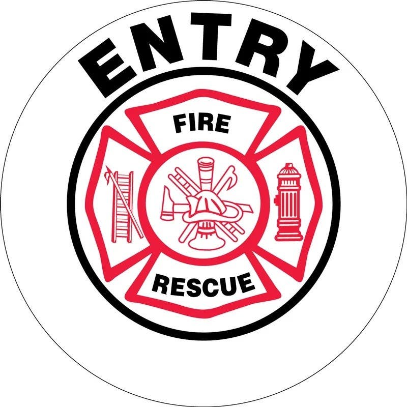 AccuformNMC LHTL618 Emergency Response Reflective Helmet Sticker, Fire Rescue Entry, Reflective Sheet, 2-1/4"