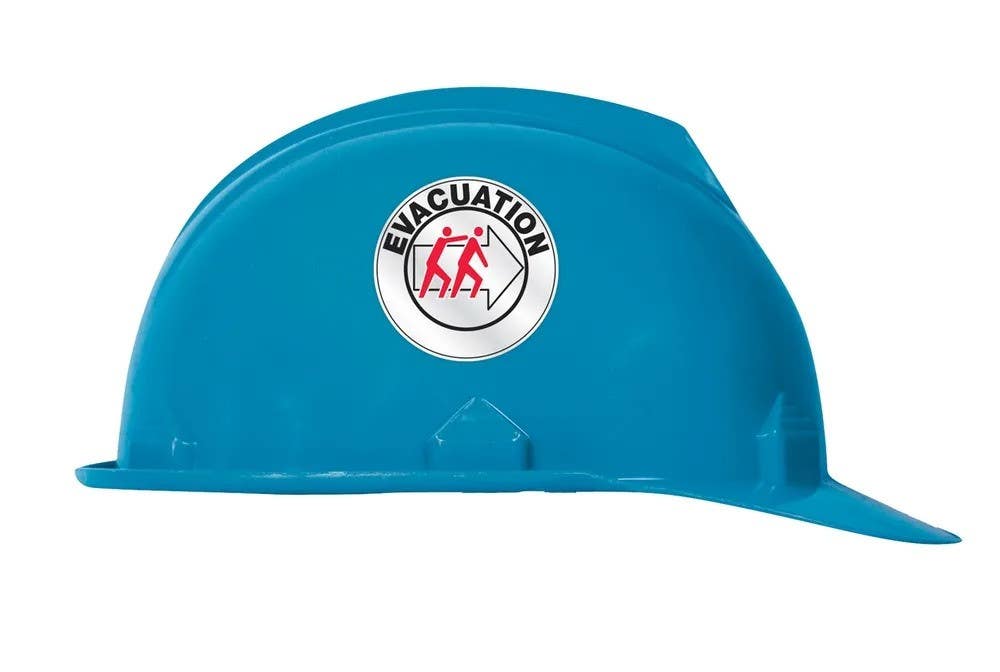 AccuformNMC LHTL622 Emergency Response Reflective Helmet Sticker, Evacuation, Reflective Sheet, 2-1/4"