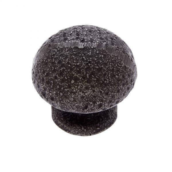 JVJ Hardware 1-1/4" Lone Star Collection Hammered Knob, Iron Finish, Composition Zamac