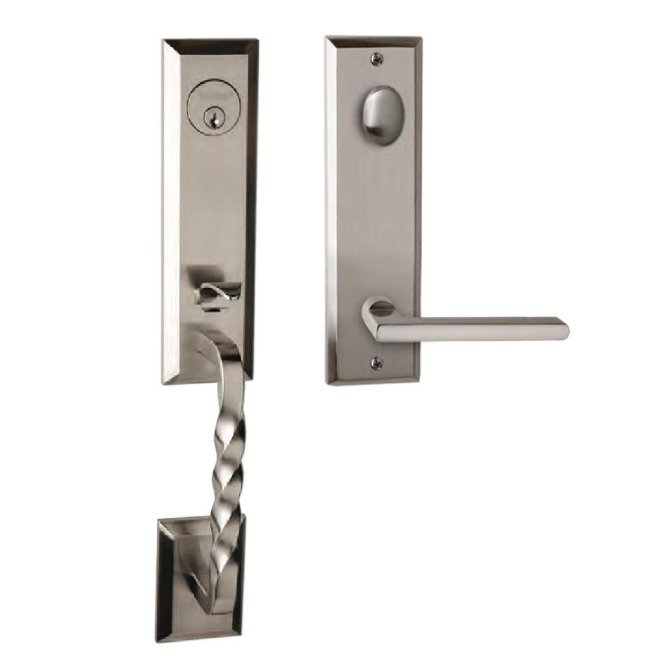 Delaney 915 Bravura Jacksonville Handleset with 615 Interior Plate and 939 Charlotte Interior Lever