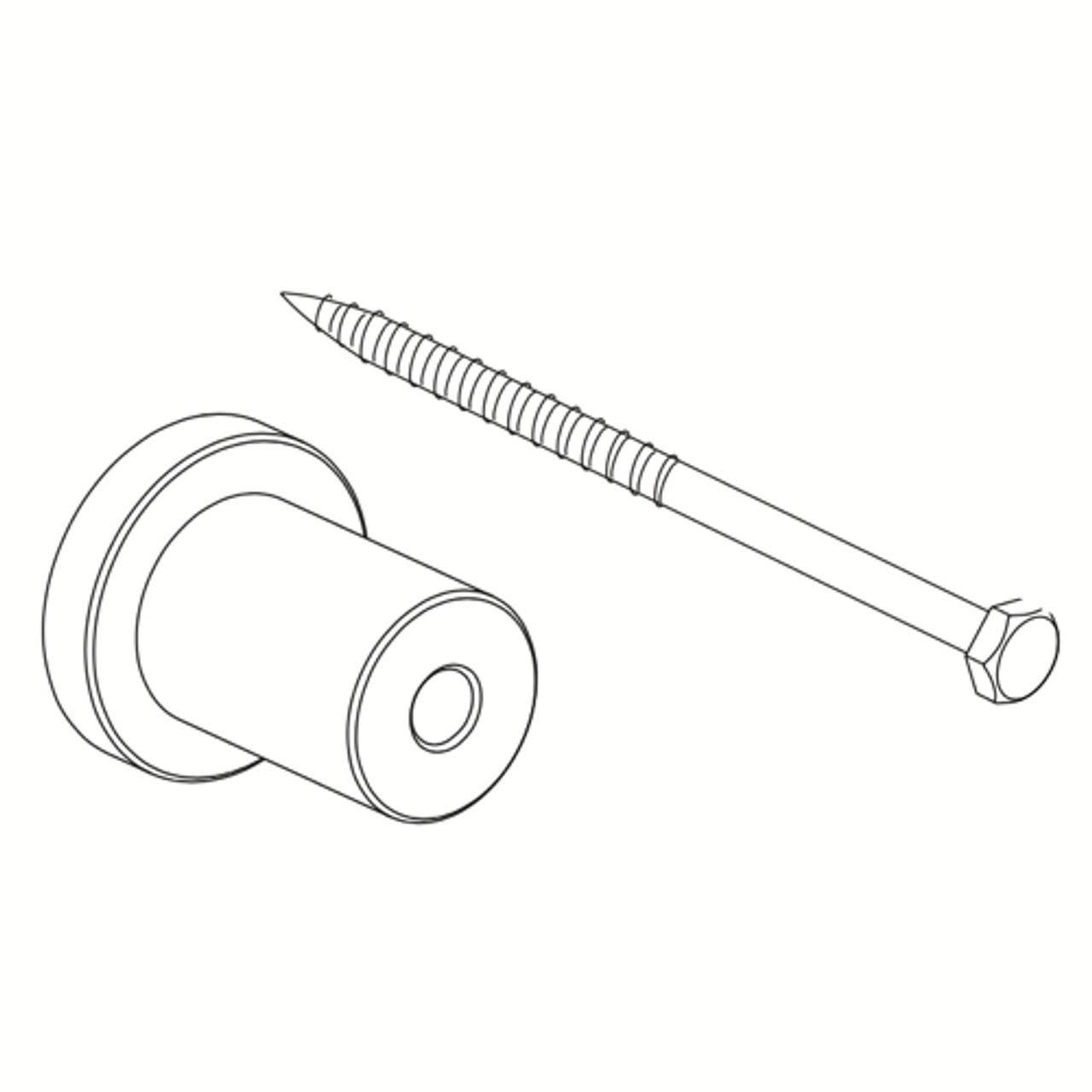 Delaney BD006 Barn Door Lag Bolt & Spacer, 1-3/8", Standard