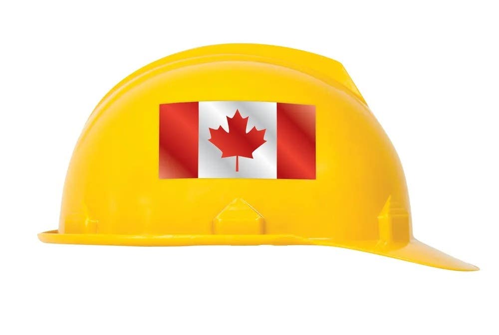 AccuformNMC LHTL68 Hard Hat Stickers, Canadian Flag (Drapeau Canadien), Reflective Vinyl, 5/Pk