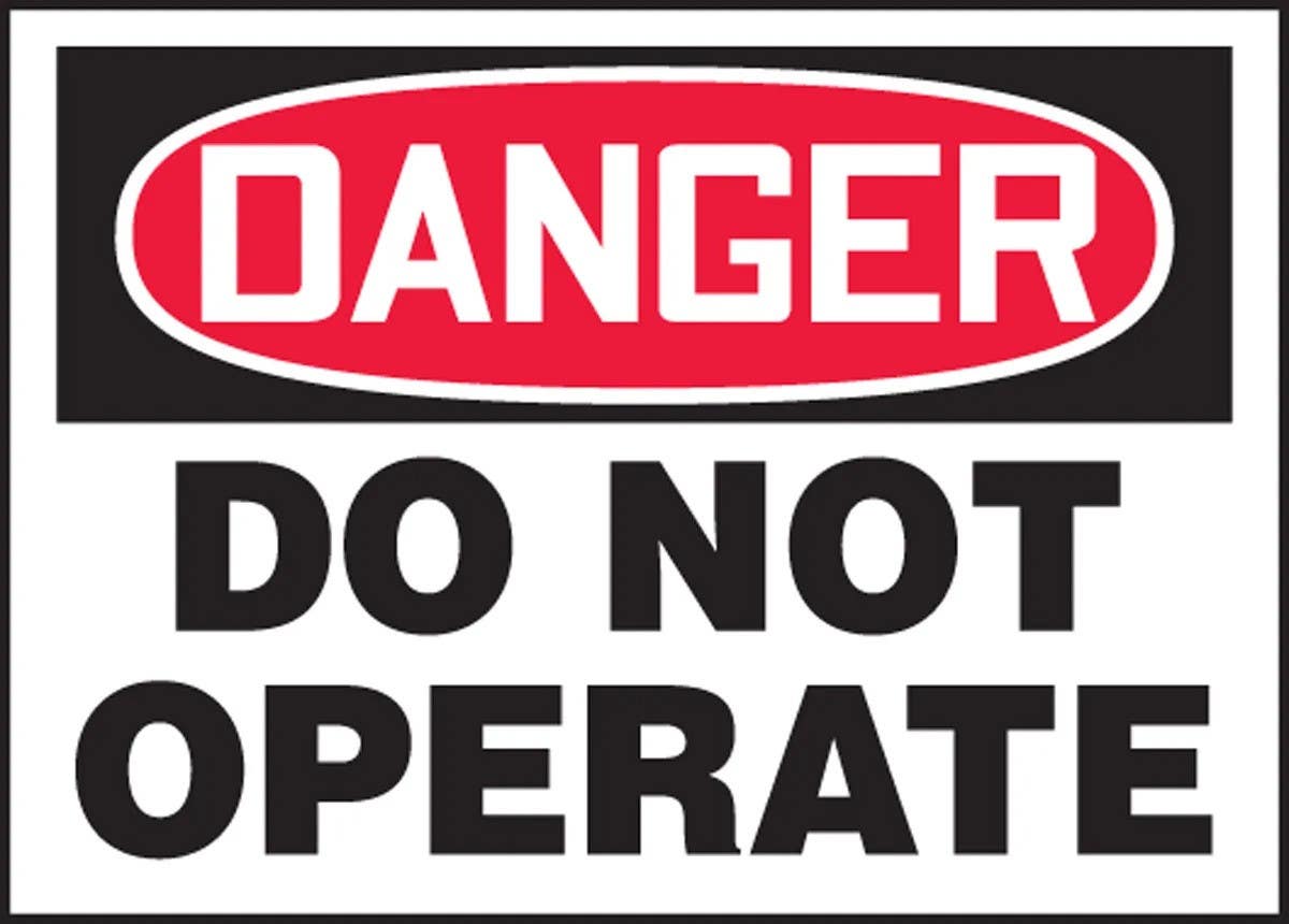 AccuformNMC LLKT410 OSHA Danger Safety Label, Do Not Operate, Magnetic Vinyl, 3-1/2" H x 5" W