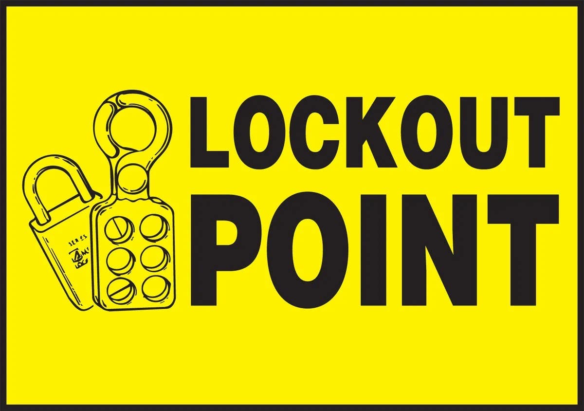 AccuformNMC LLKT433 Lockout/Tagout Safety Label, Lockout Point, Magnetic Vinyl, 3-1/2" H x 5" W