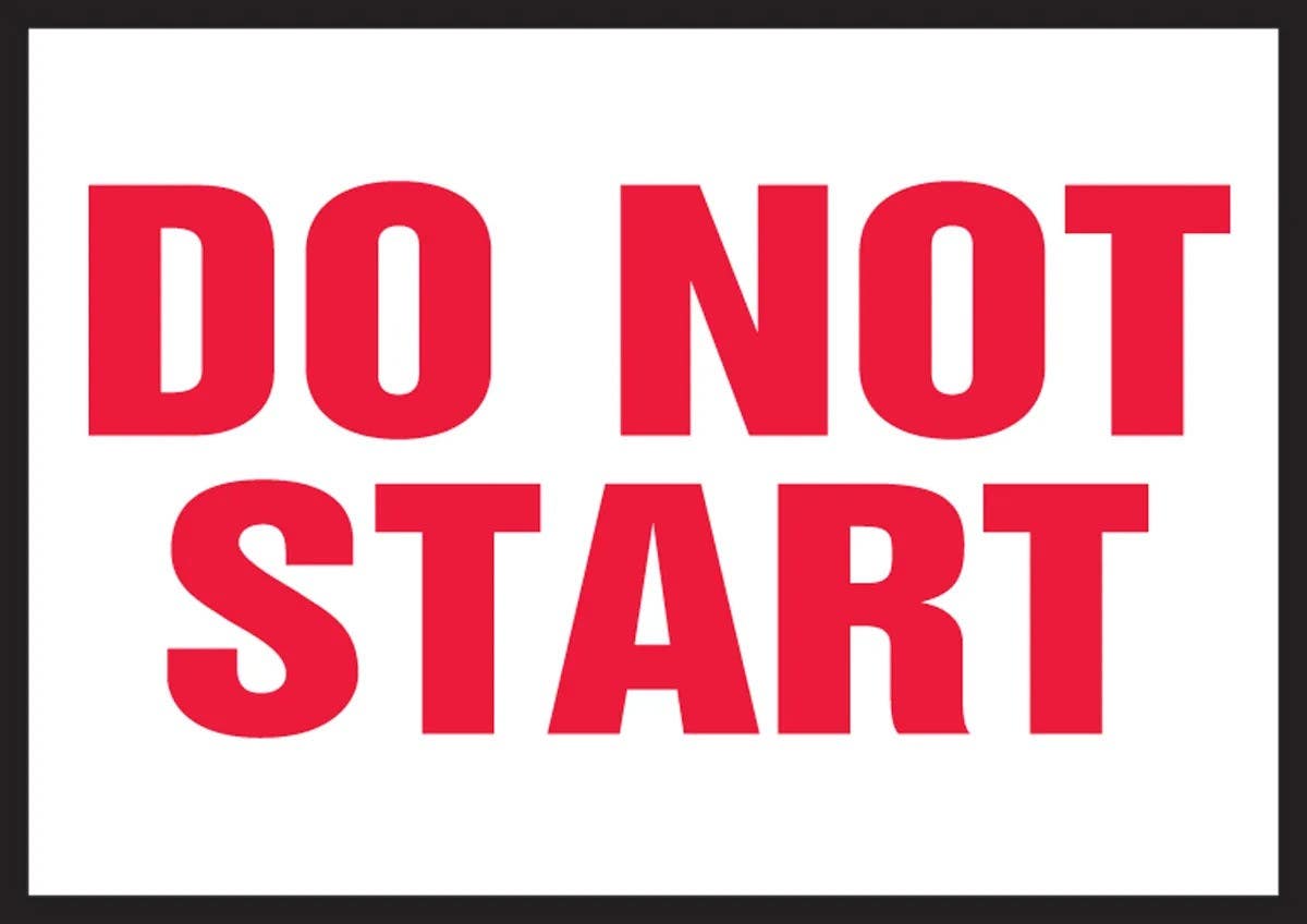 AccuformNMC LLKT502XVE Lockout/Tagout Safety Label, Do Not Start, Adhesive Dura Vinyl, 3-1/2" H x 5" W