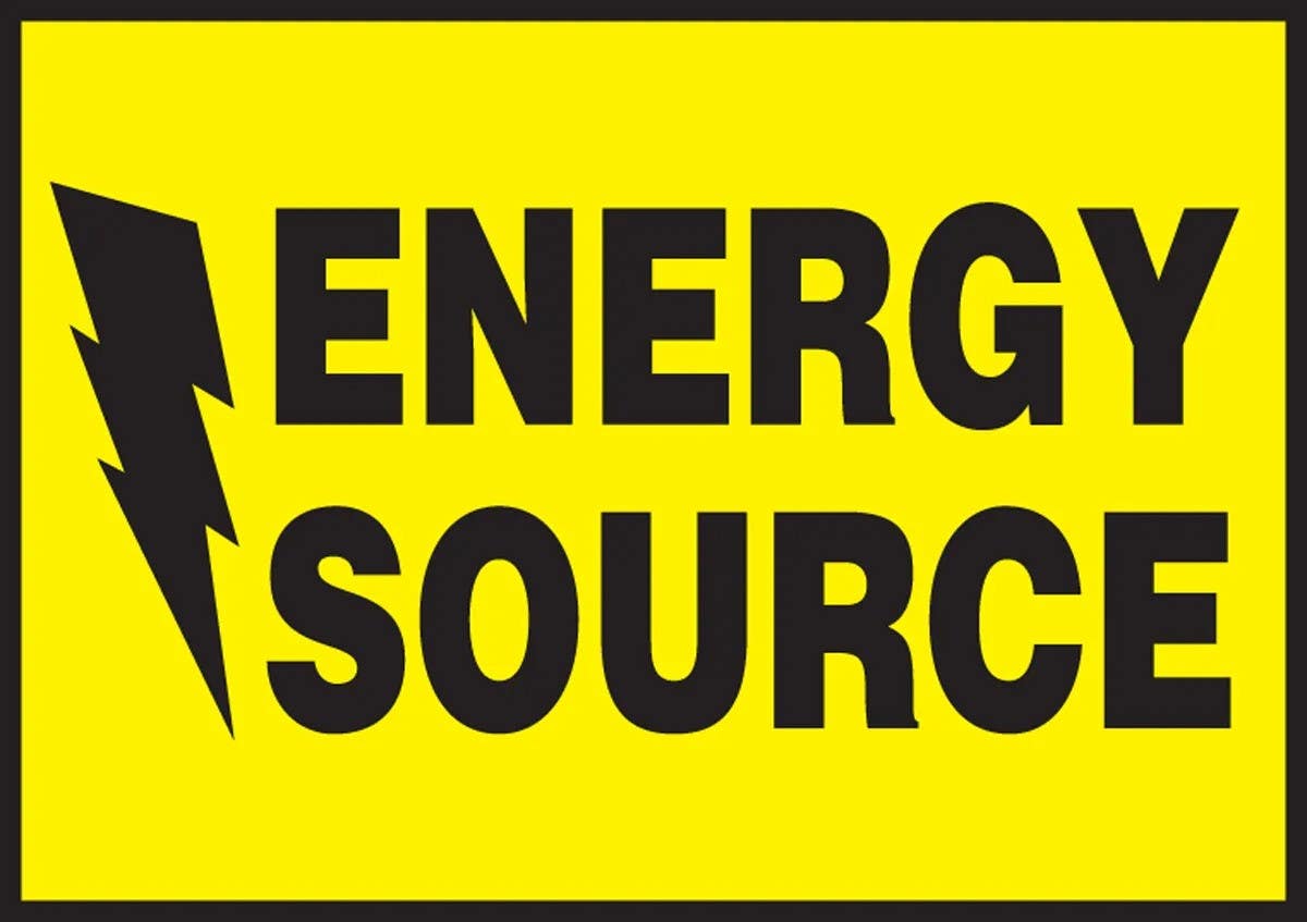 AccuformNMC LLKT504XVE Safety Label, Energy Source, Adhesive Dura Vinyl, 3-1/2" H x 5" W