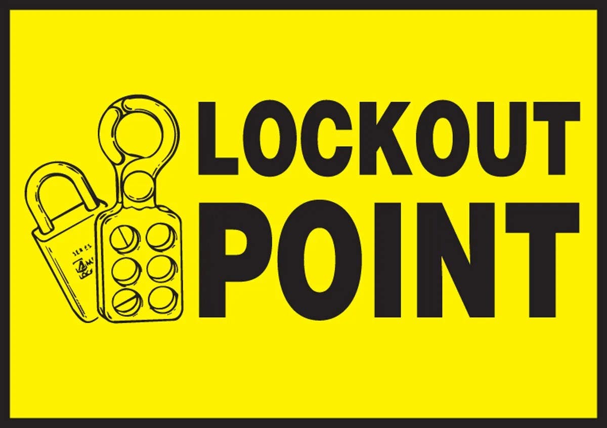 AccuformNMC LLKT510XVE Safety Label, Lockout Point, Adhesive Dura Vinyl, 3-1/2" H x 5" W