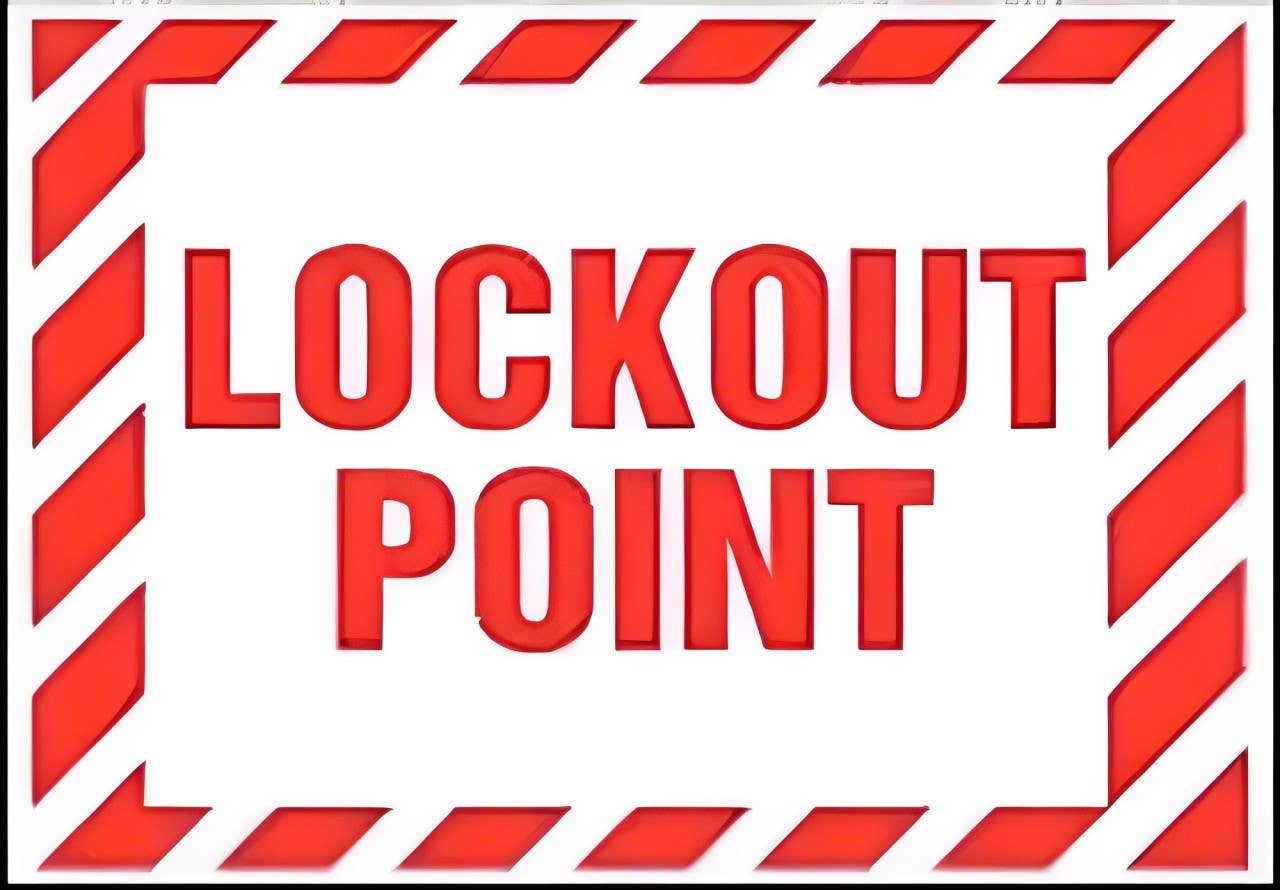 AccuformNMC LLKT540VSP Lockout/Tagout Label, Lockout Point, Adhesive Vinyl, 3-1/2" H x 5" W, 5/Pk