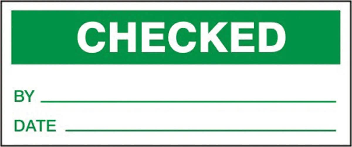 AccuformNMC LPC Production Control Label, Checked, Adhesive Vinyl, 25/Pk