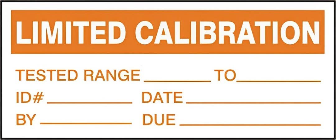 AccuformNMC LPC Production Control Label, Limited Calibration, Adhesive Vinyl, 25/Pk