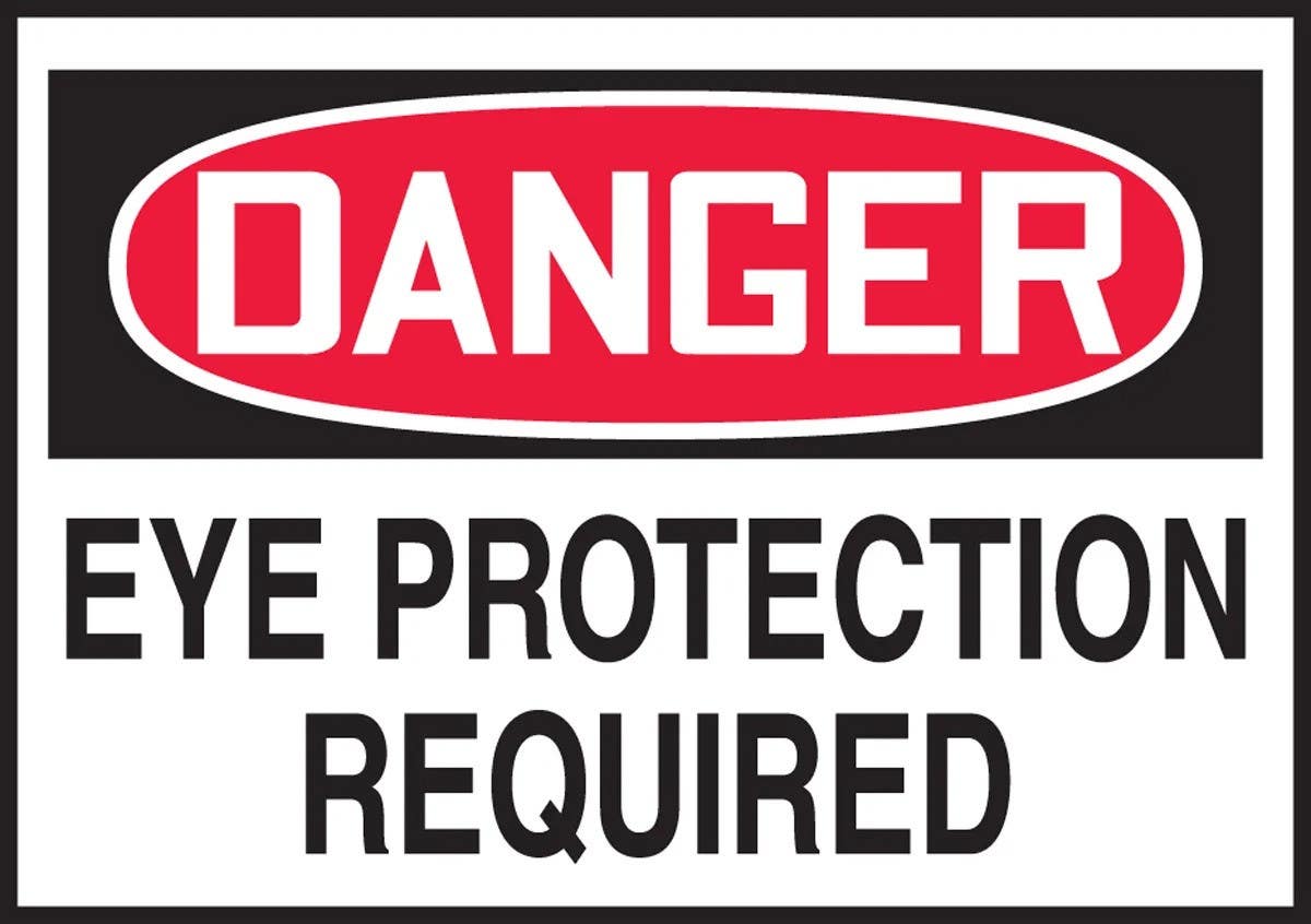 AccuformNMC LPPE286XVE OSHA Danger Safety Label, Eye Protection Required, Adhesive Dura Vinyl, 3-1/2" H x 5" W