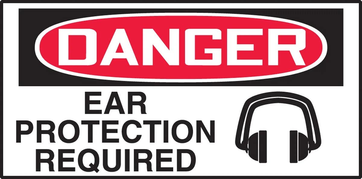 AccuformNMC LPPE295XVE OSHA Danger Safety Label, Ear Protection Required, Adhesive Dura Vinyl, 1-1/2" H x 3" W