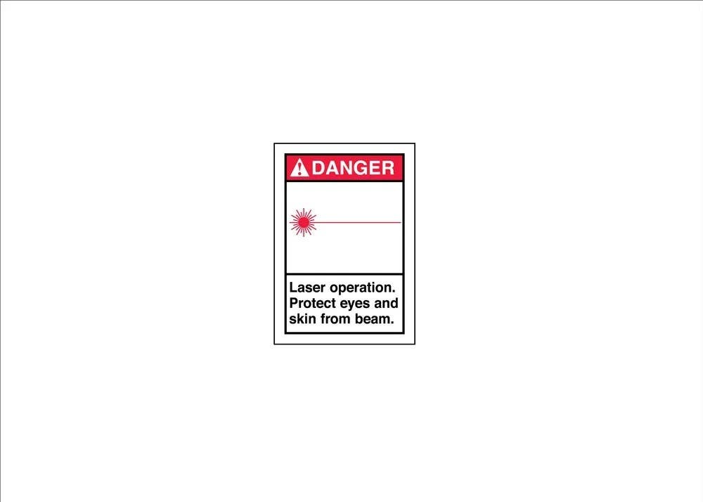 AccuformNMC LRAD001XVE ANSI Danger Safety Label, Laser Operation, Protect Eyes…, Adhesive Dura Vinyl, 5" H x 3-1/2" W