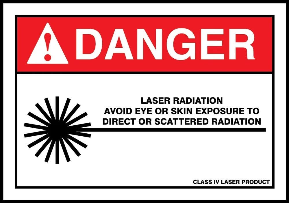 AccuformNMC LRAD014VSP ANSI Danger Safety Label, Laser Radiation, Avoid Eye Or Skin…, Adhesive Vinyl, 3-1/2" H x 5" W, 5/Pk
