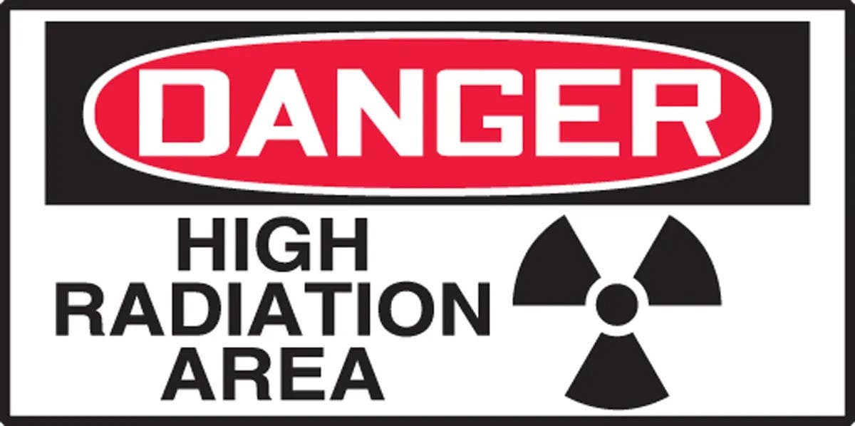AccuformNMC LRAD111VSP OSHA Danger Safety Label, High Radiation Area, Adhesive Vinyl, 1-1/2" H x 3" W, 10/Pk