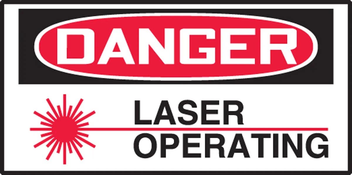 AccuformNMC LRAD112VSP OSHA Danger Safety Label, Laser Operating, Adhesive Vinyl, 1-1/2" H x 3" W, 10/Pk