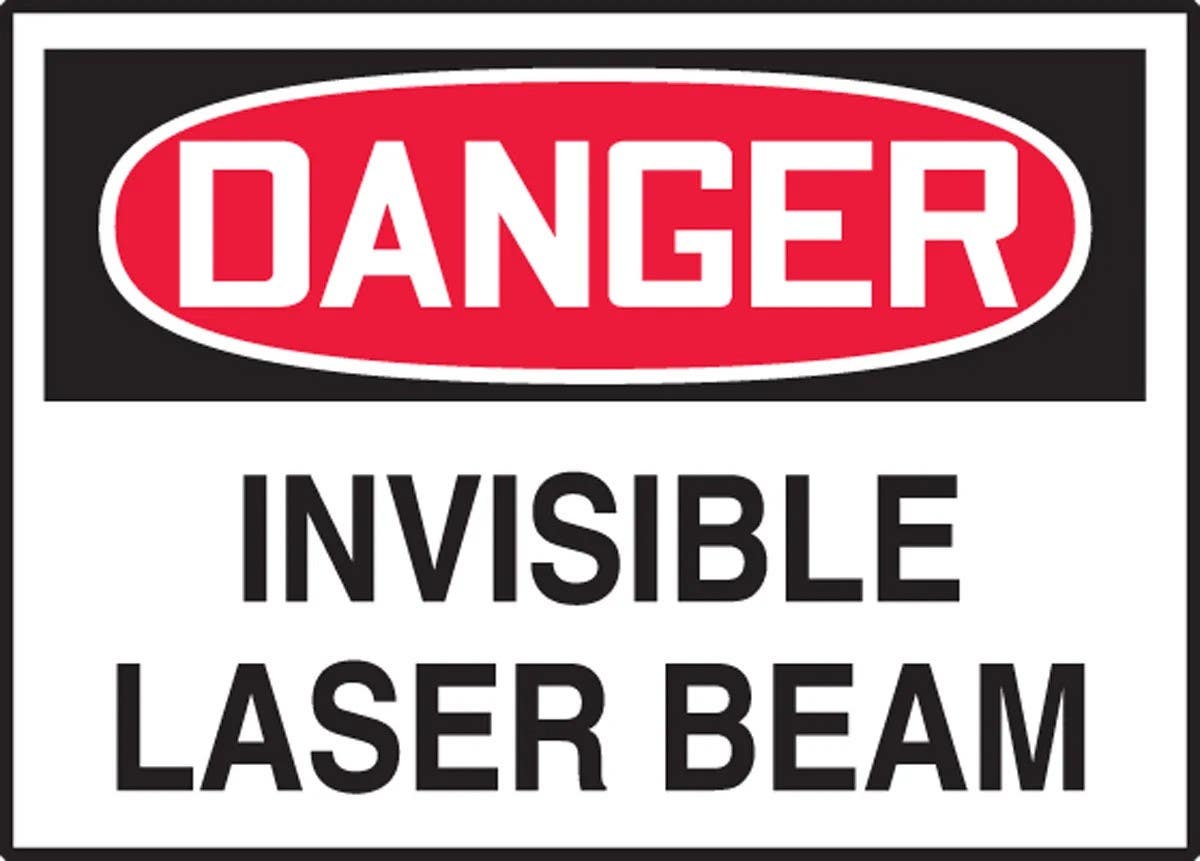 AccuformNMC LRAD113VSP OSHA Danger Safety Label, Invisible Laser Beam, Adhesive Vinyl, 3-1/2" H x 5" W, 5/Pk