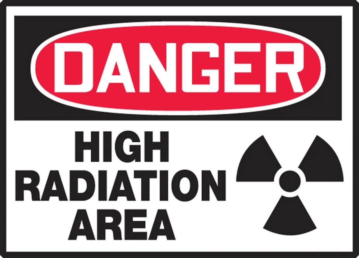 AccuformNMC LRAD115VSP OSHA Danger Safety Label, High Radiation Area, Adhesive Vinyl, 3-1/2" H x 5" W, 5/Pk