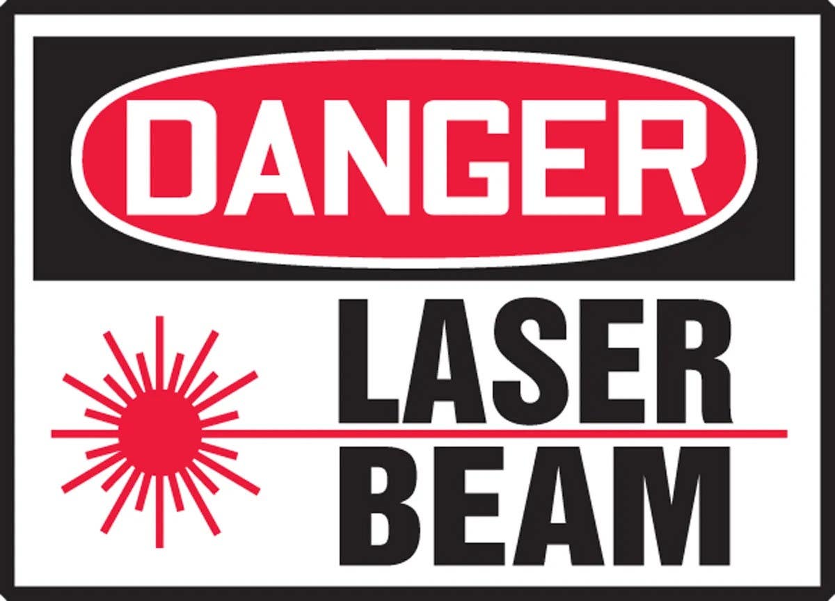 AccuformNMC LRAD116XVE OSHA Danger Safety Label, Laser Beam, Adhesive Dura Vinyl, 3-1/2" H x 5" W