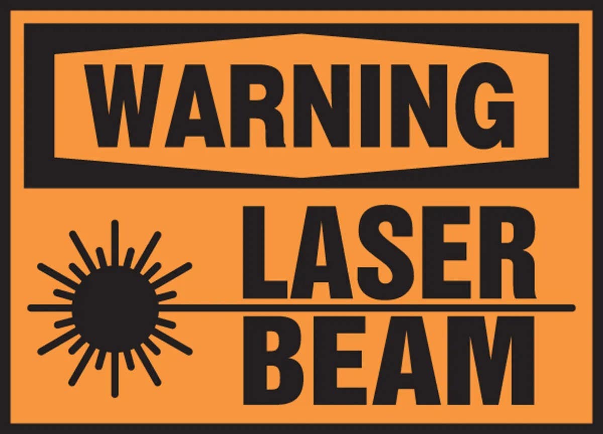 AccuformNMC LRAD305VSP OSHA Warning Label, Laser Beam, Adhesive Vinyl, 3-1/2" H x 5" W, 5/Pk