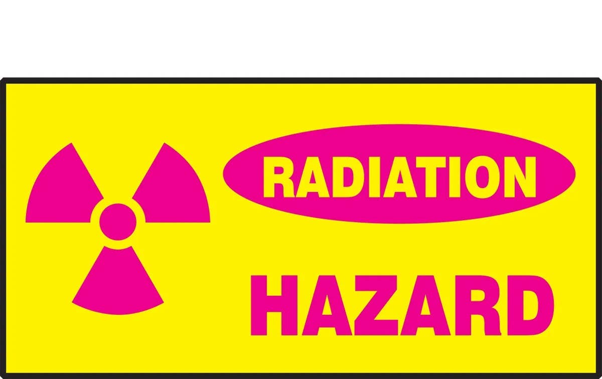 AccuformNMC LRAD514XVE Radiation Safety Label, Hazard, Adhesive Dura Vinyl, 3" H x 7" W